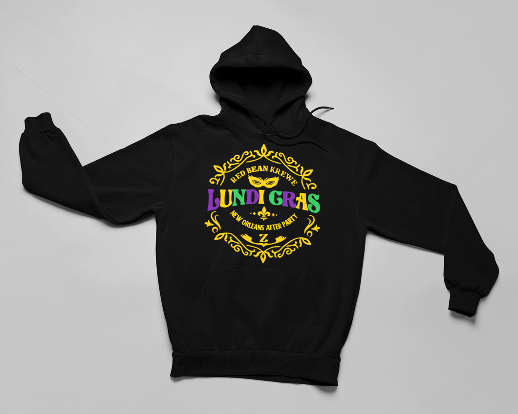 LUNDI GRAS RED BEAN KREWE HOODIE