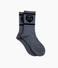 Load image into Gallery viewer, 504 Shield Crew Socks - Grey/Black
